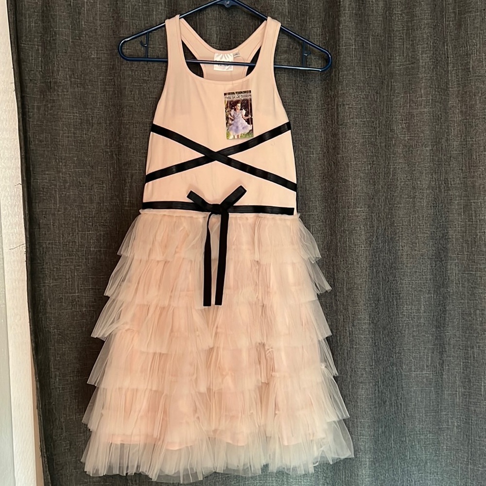 Girls Tulle pink party dress 14